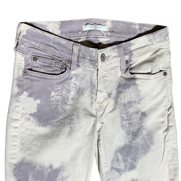 7 For all Mankind Purple Tye Dye Skinny Jeans Size 26 - Picture 3 of 4
